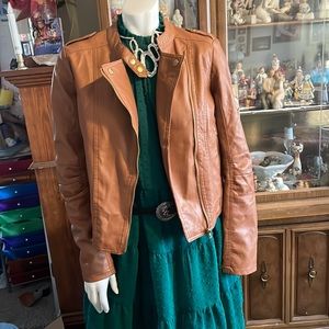 Miss London size medium in deep tan faux leather